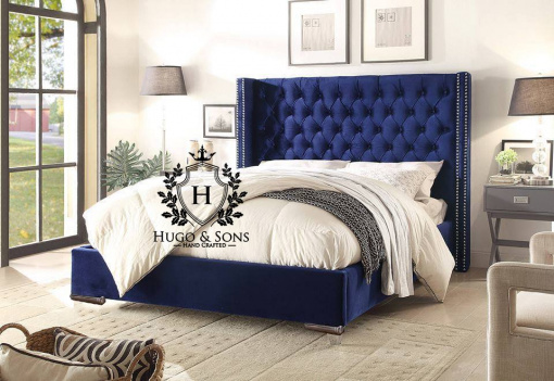 classic winged wingback bed