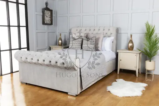 Chesterfield sleigh bed